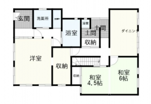 南砺市城端、中古一戸建ての間取り画像です