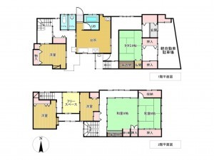 小矢部市畠中町、中古一戸建ての間取り画像です