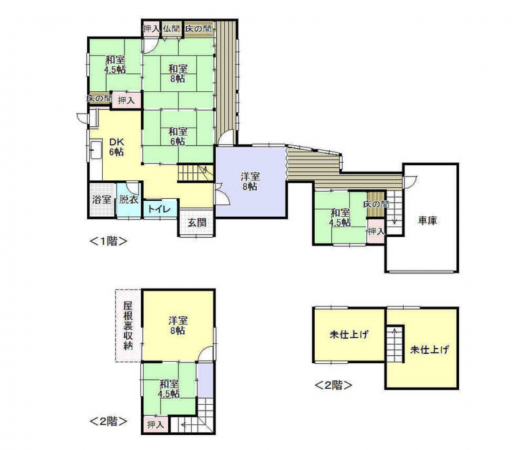 南砺市八塚、中古一戸建ての間取り画像です