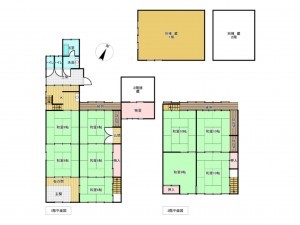 南砺市、中古一戸建ての間取り画像です