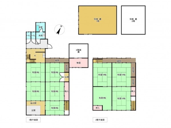 南砺市、中古一戸建ての間取り画像です