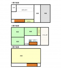 砺波市新富町、収益物件/店舗付住宅の間取り画像です