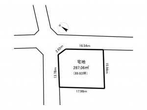 砺波市庄川町、土地の間取り画像です