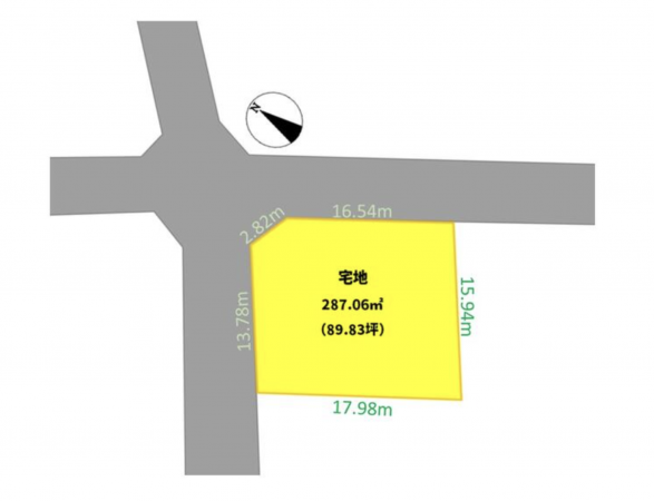 砺波市庄川町、土地の間取り画像です