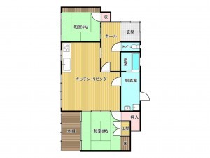 南砺市井波、中古一戸建ての間取り画像です
