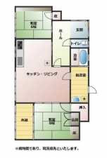 南砺市井波、中古一戸建ての間取り画像です