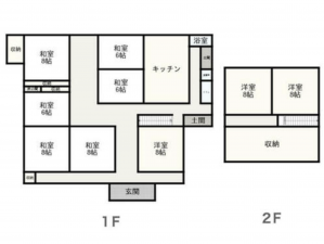 南砺市沖、中古一戸建ての間取り画像です