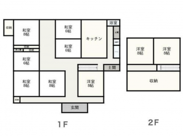 南砺市沖、中古一戸建ての間取り画像です