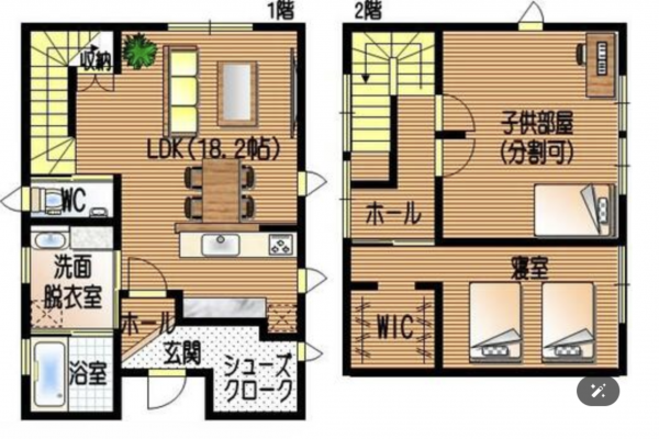 砺波市庄川町、中古一戸建ての間取り画像です
