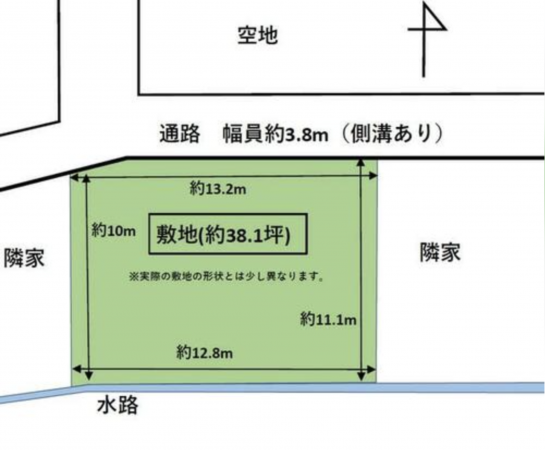 小矢部市新西、土地の間取り画像です