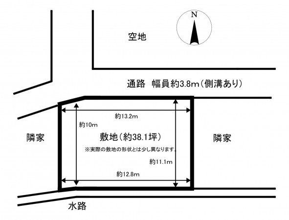 小矢部市新西、土地の間取り画像です