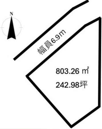 砺波市庄川町、土地の間取り画像です