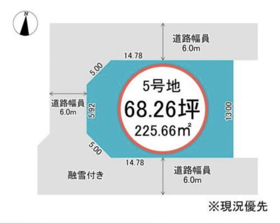 砺波市宮村、土地の間取り画像です