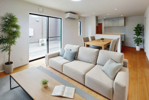 砺波市矢木、新築一戸建ての居間画像です