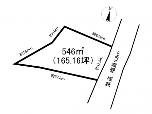 砺波市宮森新、土地の間取り画像です
