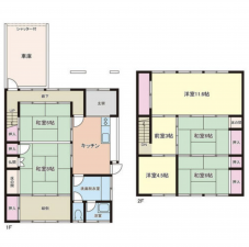 南砺市、中古一戸建ての間取り画像です