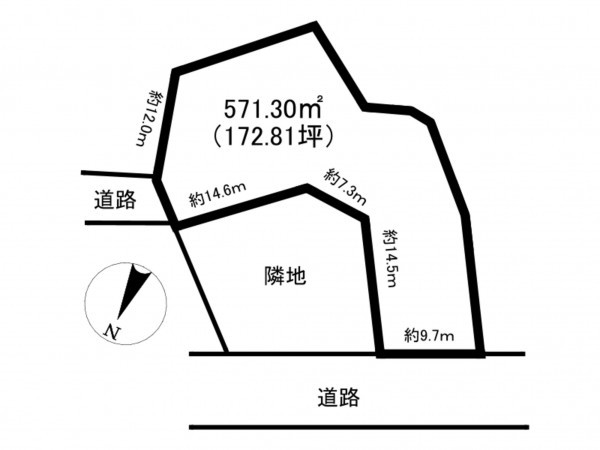 小矢部市芹川、土地の間取り画像です