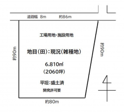 南砺市竹林、土地の間取り画像です