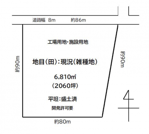 南砺市竹林、土地の間取り画像です