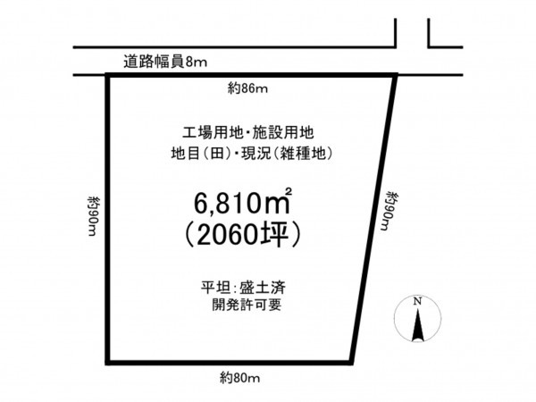 南砺市竹林、土地の間取り画像です