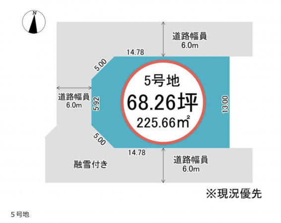 砺波市宮村、土地の間取り画像です