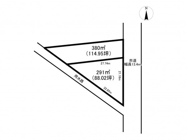 砺波市千保、土地の間取り画像です