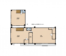 砺波市庄川町、収益物件/店舗事務所の間取り画像です