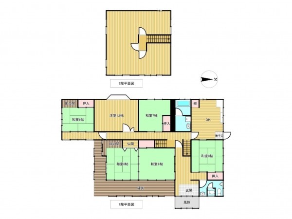 南砺市二日町、中古一戸建ての間取り画像です