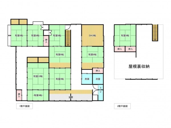砺波市東保、中古一戸建ての間取り画像です