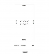 小矢部市芹川、土地の間取り画像です