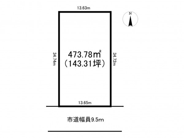 小矢部市芹川、土地の間取り画像です