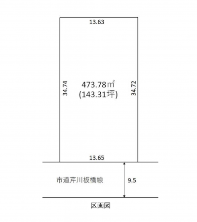 小矢部市芹川、土地の間取り画像です