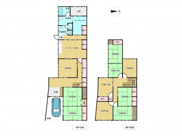 小矢部市東福町、中古一戸建ての間取り画像です