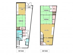 小矢部市西福町、中古一戸建ての間取り画像です