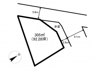 砺波市庄川町、土地の間取り画像です