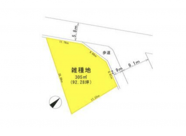 砺波市庄川町、土地の間取り画像です