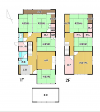 砺波市庄川町、中古一戸建ての間取り画像です