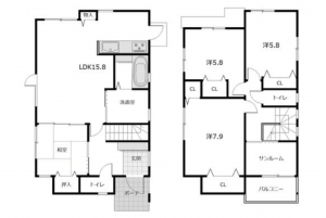 小矢部市埴生、新築一戸建ての間取り画像です