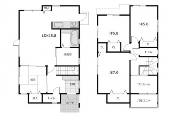 小矢部市埴生、新築一戸建ての間取り画像です