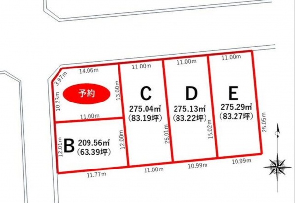 小矢部市綾子、土地の間取り画像です