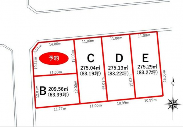 小矢部市綾子、土地の間取り画像です