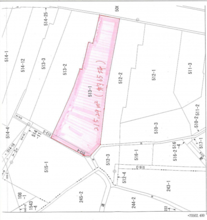 砺波市広上町、土地の間取り画像です