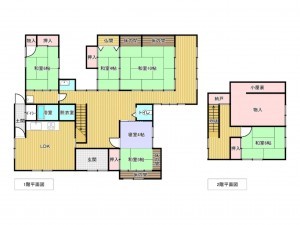 小矢部市今石動町、中古一戸建ての間取り画像です