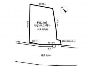南砺市野尻、土地の間取り画像です