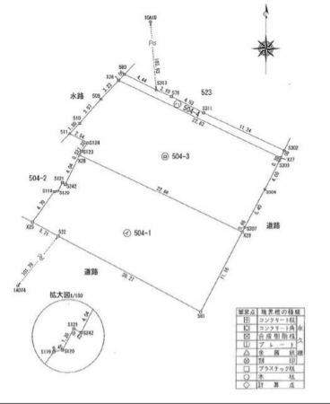 小矢部市中央町、土地の間取り画像です