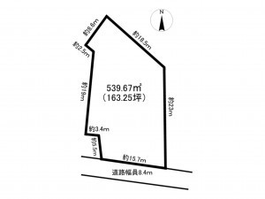 砺波市庄川町、土地の間取り画像です