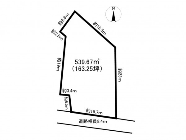 砺波市庄川町、土地の間取り画像です