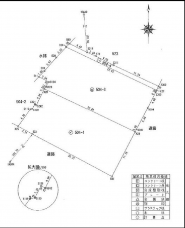小矢部市中央町、土地の間取り画像です