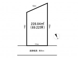 小矢部市綾子、土地の間取り画像です