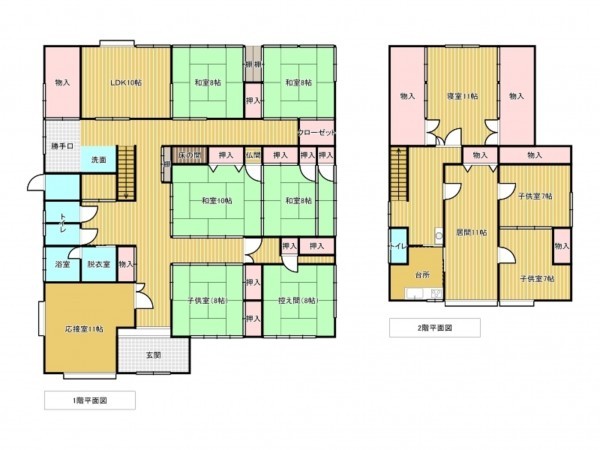 南砺市竹林、中古一戸建ての間取り画像です